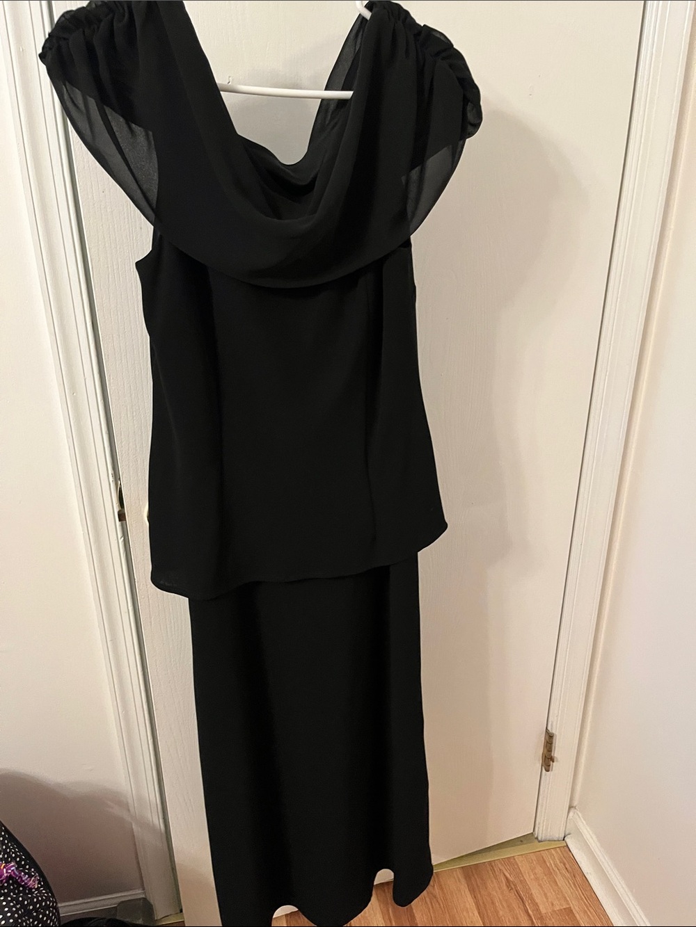 Metaphor Black Sleeveless Draped Maxi with Rhinestone Accent - Picture 3 of 4